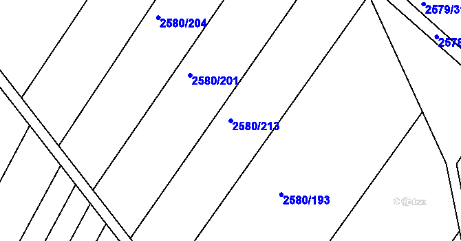 Parcela st. 2580/213 v KÚ Veverská Bítýška, Katastrální mapa