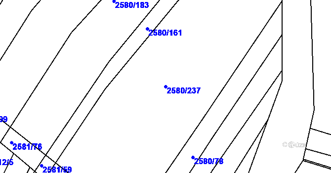 Parcela st. 2580/237 v KÚ Veverská Bítýška, Katastrální mapa