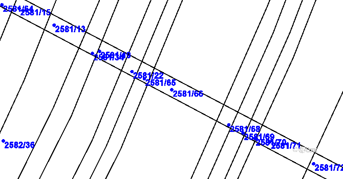 Parcela st. 2581/66 v KÚ Veverská Bítýška, Katastrální mapa