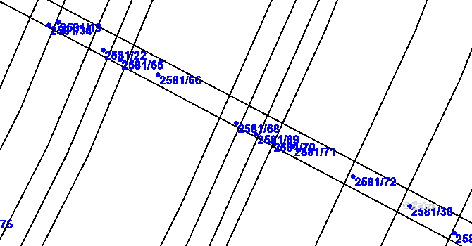 Parcela st. 2581/68 v KÚ Veverská Bítýška, Katastrální mapa