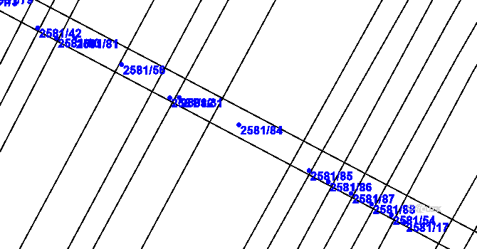 Parcela st. 2581/84 v KÚ Veverská Bítýška, Katastrální mapa
