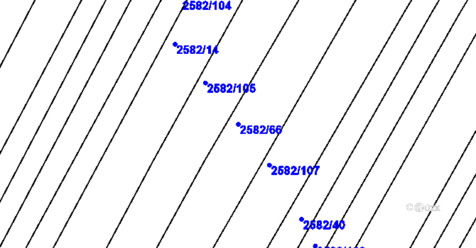 Parcela st. 2582/66 v KÚ Veverská Bítýška, Katastrální mapa
