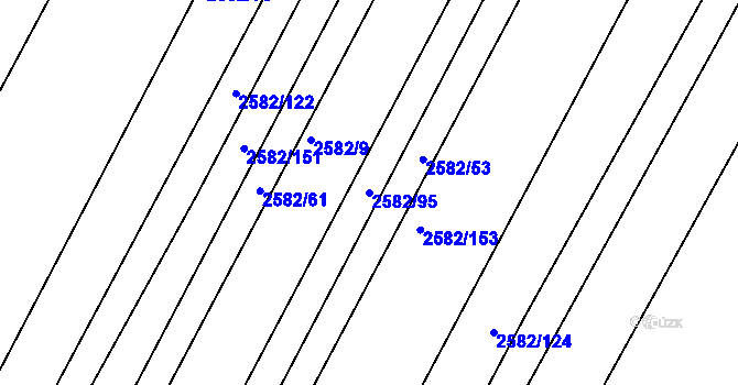 Parcela st. 2582/95 v KÚ Veverská Bítýška, Katastrální mapa