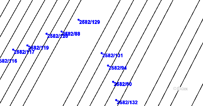 Parcela st. 2582/131 v KÚ Veverská Bítýška, Katastrální mapa