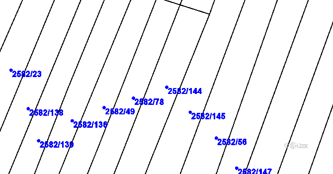 Parcela st. 2582/144 v KÚ Veverská Bítýška, Katastrální mapa