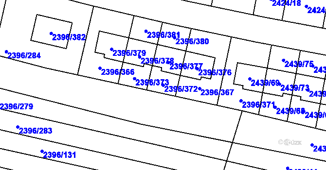 Parcela st. 2396/372 v KÚ Veverská Bítýška, Katastrální mapa