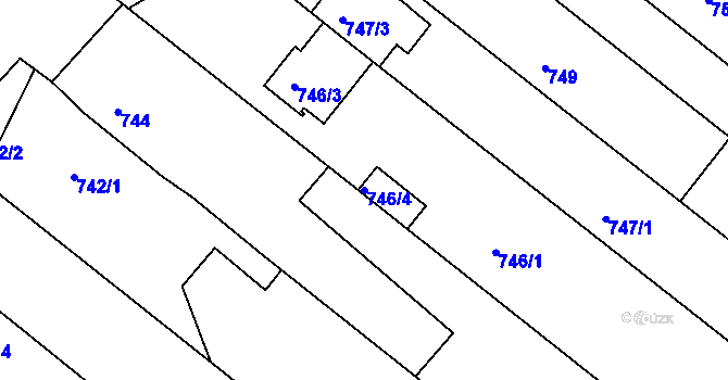 Parcela st. 746/4 v KÚ Veverská Bítýška, Katastrální mapa