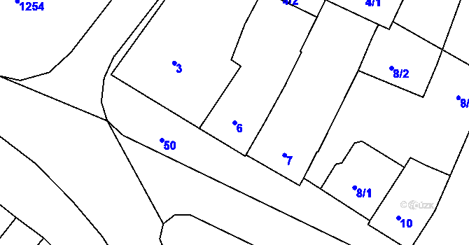 Parcela st. 6 v KÚ Veverská Bítýška, Katastrální mapa