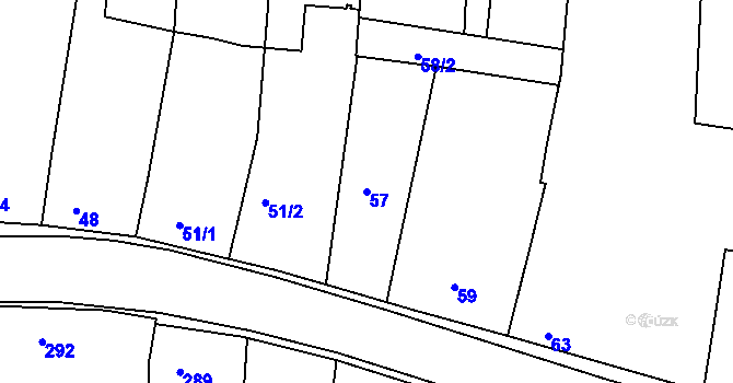 Parcela st. 57 v KÚ Veverská Bítýška, Katastrální mapa