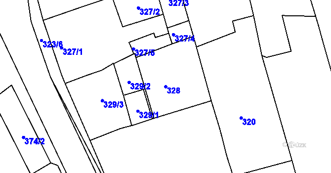 Parcela st. 328 v KÚ Veverská Bítýška, Katastrální mapa