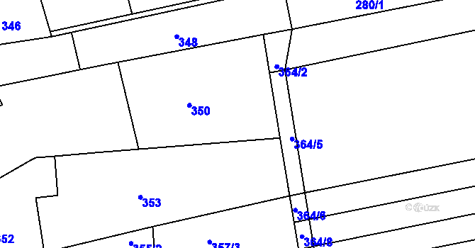 Parcela st. 351 v KÚ Veverská Bítýška, Katastrální mapa