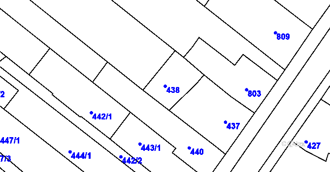 Parcela st. 438 v KÚ Veverská Bítýška, Katastrální mapa