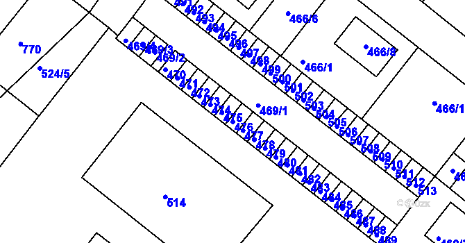 Parcela st. 476 v KÚ Veverská Bítýška, Katastrální mapa