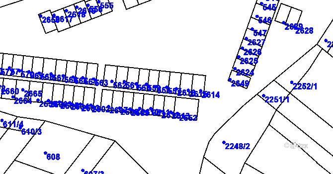 Parcela st. 557 v KÚ Veverská Bítýška, Katastrální mapa