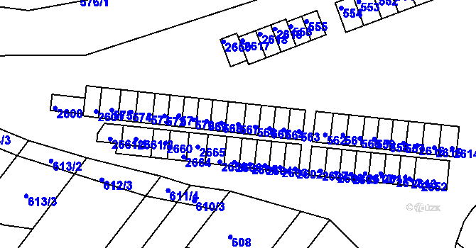 Parcela st. 567 v KÚ Veverská Bítýška, Katastrální mapa