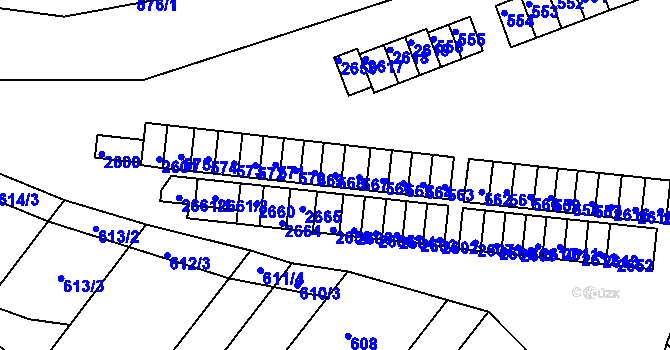 Parcela st. 568 v KÚ Veverská Bítýška, Katastrální mapa