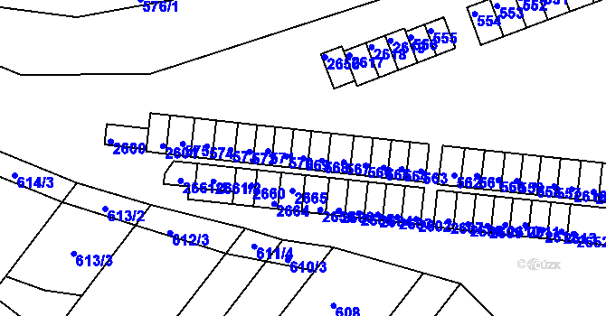 Parcela st. 569 v KÚ Veverská Bítýška, Katastrální mapa