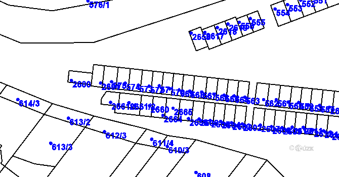 Parcela st. 570 v KÚ Veverská Bítýška, Katastrální mapa