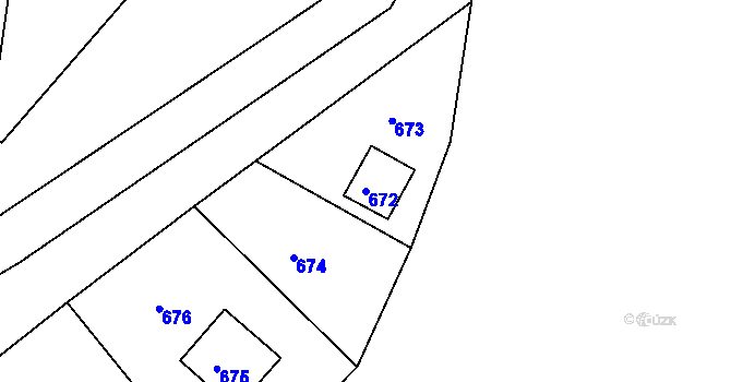 Parcela st. 672 v KÚ Veverská Bítýška, Katastrální mapa