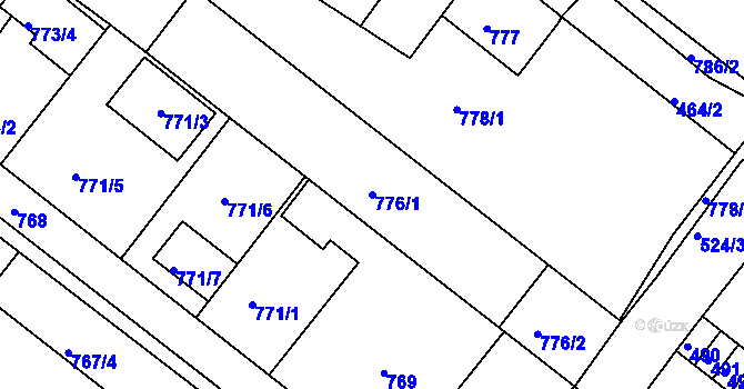 Parcela st. 776/1 v KÚ Veverská Bítýška, Katastrální mapa