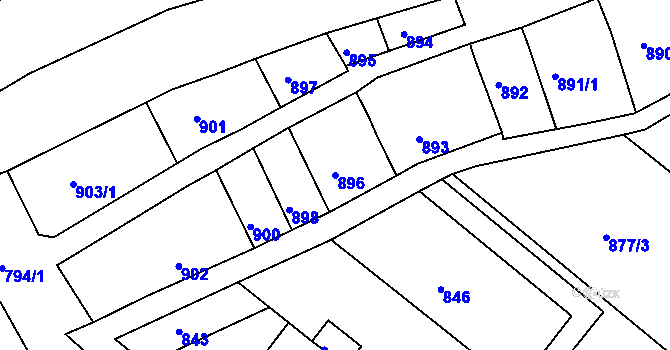 Parcela st. 896 v KÚ Veverská Bítýška, Katastrální mapa