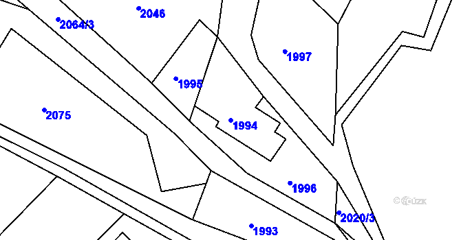 Parcela st. 1994 v KÚ Veverská Bítýška, Katastrální mapa