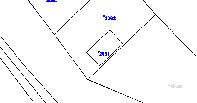 Parcela st. 2091 v KÚ Veverská Bítýška, Katastrální mapa