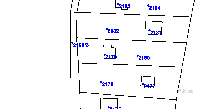 Parcela st. 2179 v KÚ Veverská Bítýška, Katastrální mapa