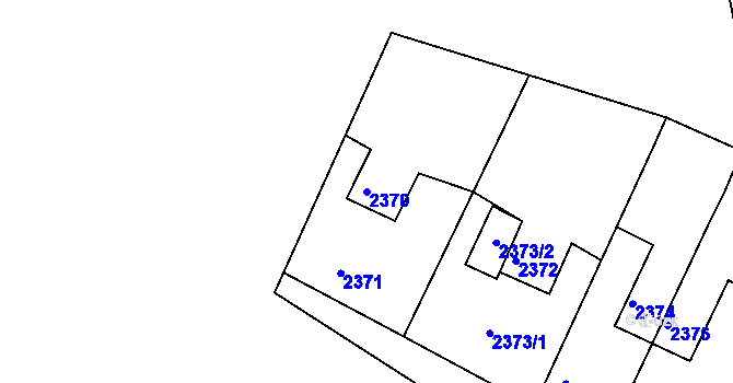 Parcela st. 2370 v KÚ Veverská Bítýška, Katastrální mapa
