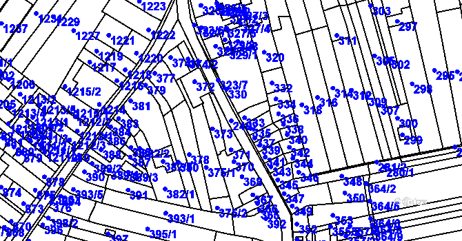 Parcela st. 2402 v KÚ Veverská Bítýška, Katastrální mapa