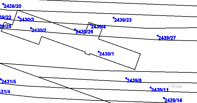 Parcela st. 2430/1 v KÚ Veverská Bítýška, Katastrální mapa