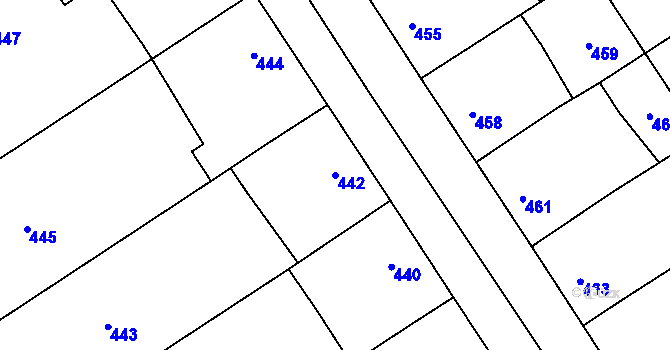 Parcela st. 442 v KÚ Veverské Knínice, Katastrální mapa