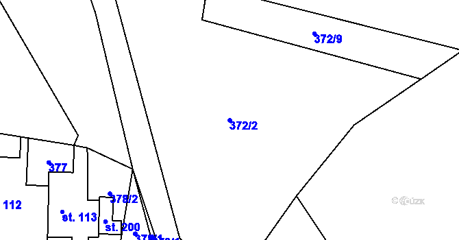Parcela st. 372/2 v KÚ Věž, Katastrální mapa