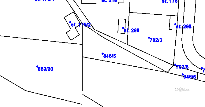 Parcela st. 846/5 v KÚ Věž, Katastrální mapa