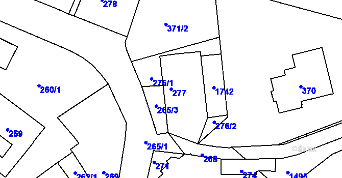 Parcela st. 277 v KÚ Věžky, Katastrální mapa