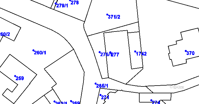 Parcela st. 276/1 v KÚ Věžky, Katastrální mapa