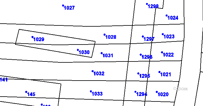 Parcela st. 1031 v KÚ Vlčí Doly, Katastrální mapa