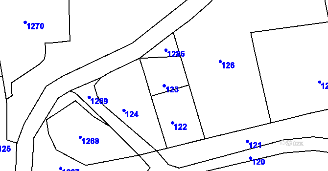 Parcela st. 123 v KÚ Vlčí Doly, Katastrální mapa