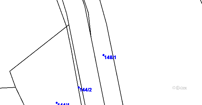 Parcela st. 148 v KÚ Jabloňov, Katastrální mapa