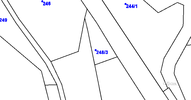 Parcela st. 248/3 v KÚ Jabloňov, Katastrální mapa