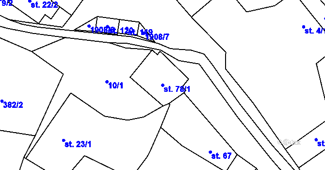 Parcela st. 78/1 v KÚ Věžná na Moravě, Katastrální mapa