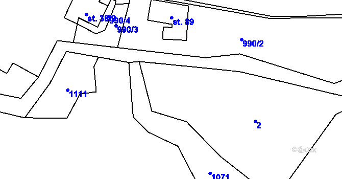 Parcela st. 4 v KÚ Dolní Věžnice, Katastrální mapa