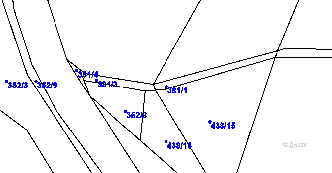 Parcela st. 381/1 v KÚ Horní Věžnice, Katastrální mapa