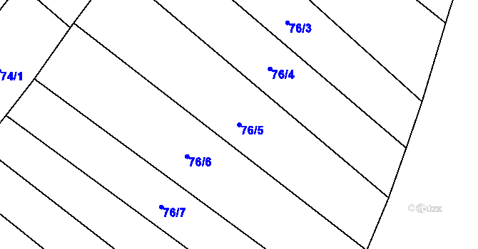 Parcela st. 76/5 v KÚ Horní Věžnice, Katastrální mapa