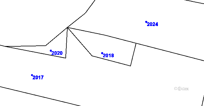 Parcela st. 2018 v KÚ Věžnice, Katastrální mapa
