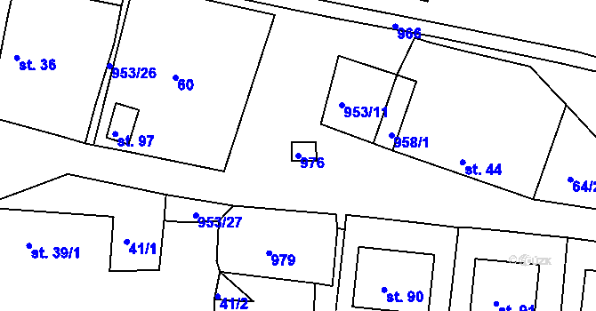 Parcela st. 976 v KÚ Věžnice, Katastrální mapa