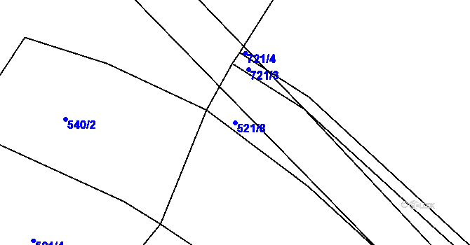 Parcela st. 521/8 v KÚ Věžnička, Katastrální mapa