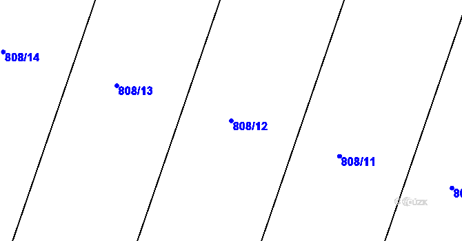Parcela st. 808/12 v KÚ Vchynice, Katastrální mapa