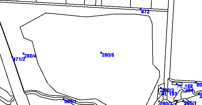 Parcela st. 280/5 v KÚ Víceměřice, Katastrální mapa