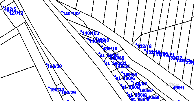 Parcela st. 140/42 v KÚ Víceměřice, Katastrální mapa